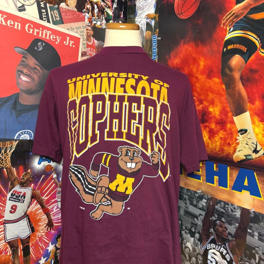 Vintage 90s‎ Minnesota Golden Gophers T Shirt NCAA College Tee Mens Sz XL